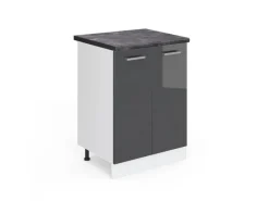 Vicco Küchenunterschrank R-Line Anthrazit Hochglanz/Weiß 60 cm AP Anthrazit