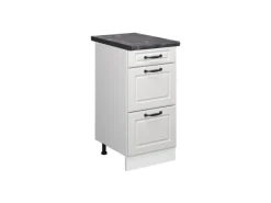 Vicco Küchenunterschrank R-Line Weiß Landhaus/Weiß 40 cm mit Schubladen AP Anthrazit