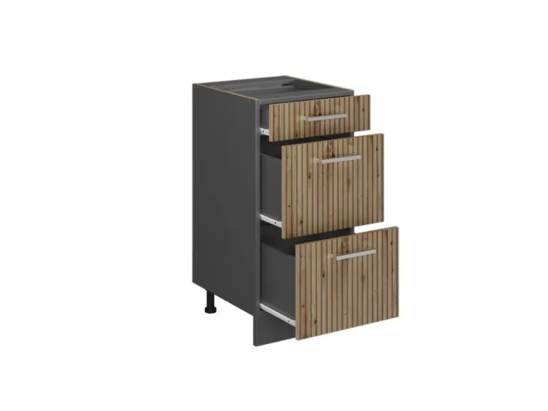 Vicco Küchenunterschrank R-Line Artisan-Eiche/Anthrazit 40 cm mit Schubladen ohne Arbeitsplatte
