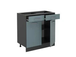 Vicco Küchenunterschrank R-Line Blau-Grau/Anthrazit 80 cm ohne Arbeitsplatte