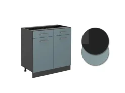 Vicco Küchenunterschrank R-Line Blau-Grau/Anthrazit 80 cm ohne Arbeitsplatte
