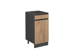 Vicco Küchenunterschrank R-Line Goldkraft Eiche/Anthrazit 40 cm J-Shape ohne Arbeitsplatte