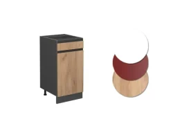 Vicco Küchenunterschrank R-Line Goldkraft Eiche/Anthrazit 40 cm J-Shape ohne Arbeitsplatte