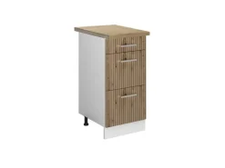 Vicco Küchenunterschrank R-Line Artisan-Eiche/Weiß 40 cm mit Schubladen AP Eiche