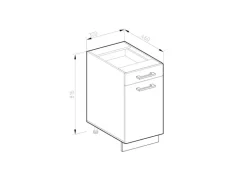 Vicco Küchenunterschrank R-Line Weiß Hochglanz/Goldkraft Eiche 30 cm AP Anthrazit