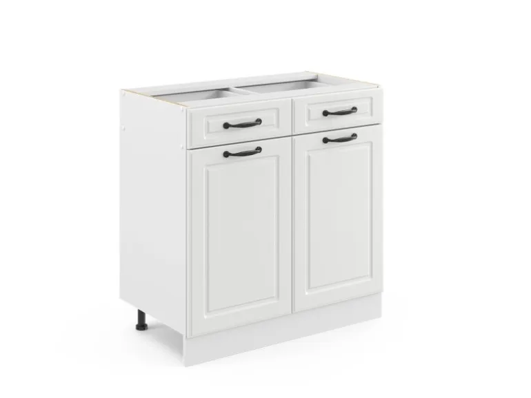 Vicco Küchenunterschrank R-Line Weiß Landhaus/Weiß 80 cm ohne Arbeitsplatte