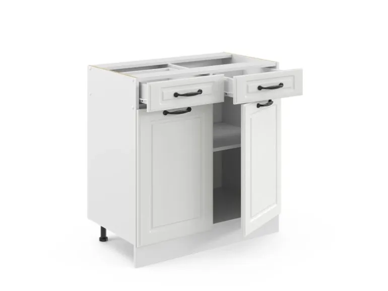 Vicco Küchenunterschrank R-Line Weiß Landhaus/Weiß 80 cm ohne Arbeitsplatte