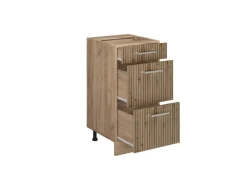 Vicco Küchenunterschrank R-Line Artisan-Eiche/Goldkraft Eiche 40 cm mit Schubladen ohne Arbeitsplatte