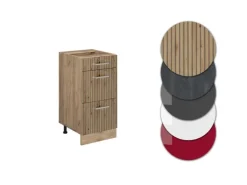 Vicco Küchenunterschrank R-Line Artisan-Eiche/Goldkraft Eiche 40 cm mit Schubladen ohne Arbeitsplatte