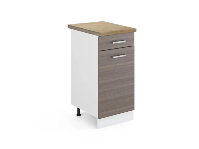 Vicco Küchenunterschrank R-Line Schubladenschrank für die Küche Grau/Weiß 40 cm AP Eiche