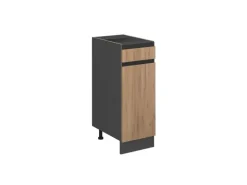 Vicco Küchenunterschrank R-Line Goldkraft Eiche/Anthrazit 30 cm J-Shape ohne Arbeitsplatte