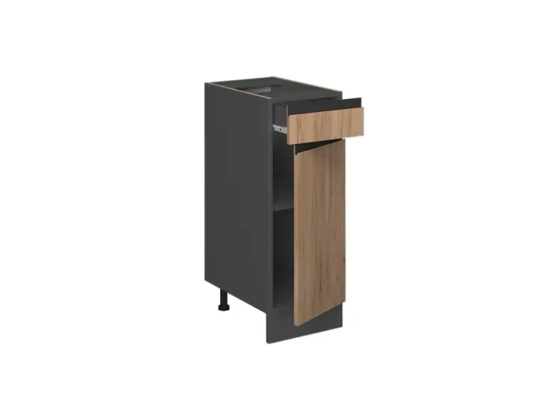 Vicco Küchenunterschrank R-Line Goldkraft Eiche/Anthrazit 30 cm J-Shape ohne Arbeitsplatte