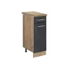 Vicco Küchenunterschrank R-Line Schubladenschrank für die Küche Schwarz Beton 30 cm AP Eiche mit Goldkraft Eiche Korpus