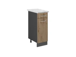 Vicco Küchenunterschrank R-Line Artisan-Eiche/Anthrazit 30 cm AP Marmor