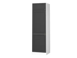 Vicco Kühlumbauschrank Fame-Line Hochschrank für die Küche Anthrazit-Gold/Weiß 60 cm