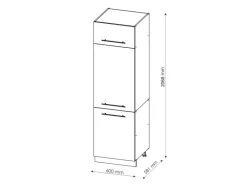 Vicco Kühlumbauschrank Fame-Line Anthrazit Hochglanz/Goldkraft Eiche 60 cm