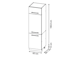 Vicco Kühlumbauschrank Fame-Line Hochschrank für die Küche Schwarz Gestreift 60 cm