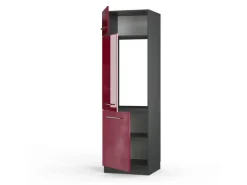 Vicco Kühlumbauschrank Fame-Line Hochschrank für die Küche Bordeaux Hochglanz/Anthrazit 60 cm