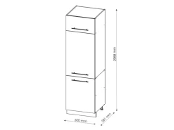 Vicco Kühlumbauschrank Fame-Line Anthrazit-Gold/Goldkraft Eiche 60 cm