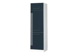 Vicco Kühlumbauschrank Fame-Line Hochschrank für die Küche Dunkelblau Hochglanz/Weiß 60 cm