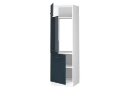 Vicco Kühlumbauschrank Fame-Line Hochschrank für die Küche Dunkelblau Hochglanz/Weiß 60 cm