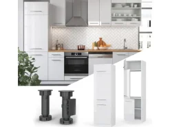 Vicco Kühlumbauschrank Fame-Line Hochschrank für die Küche Weiß Hochglanz/Weiß 60 cm