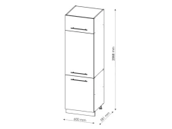 Vicco Kühlumbauschrank Fame-Line Hochschrank für die Küche Weiß Hochglanz/Weiß 60 cm