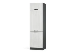 Vicco Kühlumbauschrank Fame-Line Hochschrank für die Küche Weiß Landhaus/Anthrazit 60 cm