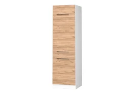 Vicco Kühlumbauschrank Fame-Line Hochschrank für die Küche Goldkraft Eiche/Weiß 60 cm