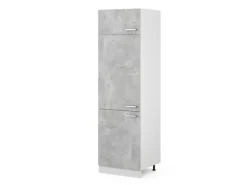 Vicco Kühlumbauschrank R-Line Hochschrank für die Küche Beton/Weiß 60 cm