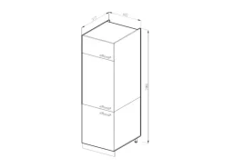 Vicco Kühlumbauschrank R-Line Hochschrank für die Küche Beton/Weiß 60 cm