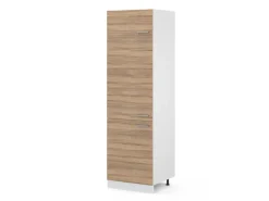Vicco Kühlumbauschrank R-Line Hochschrank für die Küche Sonoma/Weiß 60 cm