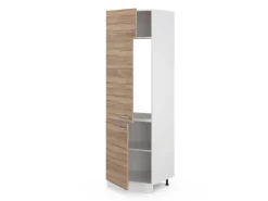 Vicco Kühlumbauschrank R-Line Hochschrank für die Küche Sonoma/Weiß 60 cm