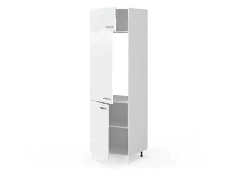 Vicco Kühlumbauschrank R-Line Hochschrank für die Küche Weiß Hochglanz/Weiß 60 cm