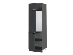 Vicco Kühlumbauschrank R-Line Hochschrank für die Küche Schwarz Beton/Anthrazit 60 cm