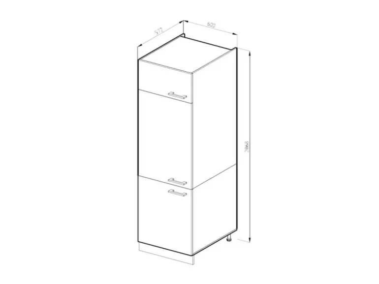 Vicco Kühlumbauschrank R-Line Anthrazit Hochglanz/Goldkraft Eiche 60 cm