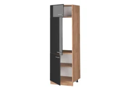 Vicco Kühlumbauschrank R-Line Anthrazit Hochglanz/Goldkraft Eiche 60 cm