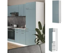 Vicco Kühlumbauschrank R-Line Hochschrank für die Küche Blau-Grau/Weiß 60 cm