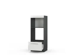 Vicco Mikrowellenschrank Fame-Line Weiß Hochglanz/Anthrazit 60 cm Offen
