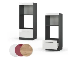 Vicco Mikrowellenschrank Fame-Line Weiß Hochglanz/Anthrazit 60 cm Offen