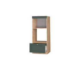 Vicco Mikrowellenschrank Fame-Line Grün-Gold Landhaus/Goldkraft Eiche 60 cm Offen