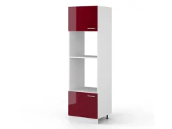 Vicco Mikrowellenschrank R-Line Küchenregal für die Mikrowelle Bordeaux Hochglanz/Weiß 60 cm