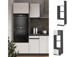 Vicco Mikrowellenschrank R-Line Küchenregal für die Mikrowelle Weiß/Anthrazit 60 cm J-Shape