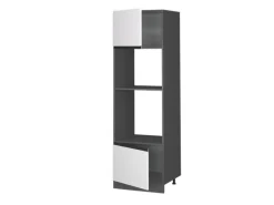 Vicco Mikrowellenschrank R-Line Küchenregal für die Mikrowelle Weiß/Anthrazit 60 cm J-Shape