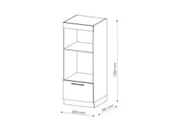Vicco Mikrowellenschrank Fame-Line Anthrazit Hochglanz/Weiß 60 cm Offen
