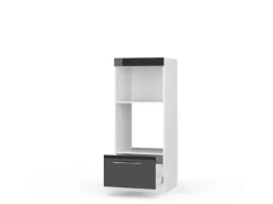 Vicco Mikrowellenschrank Fame-Line Anthrazit Hochglanz/Weiß 60 cm Offen
