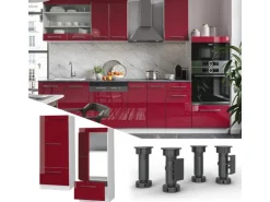 Vicco Mikrowellenschrank Fame-Line Küchenregal für die Mikrowelle Bordeaux Hochglanz/Weiß 60 cm