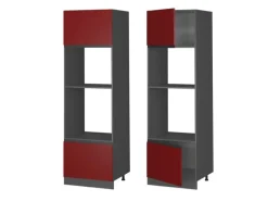 Vicco Mikrowellenschrank R-Line Küchenregal für die Mikrowelle Rot/Anthrazit 60 cm J-Shape