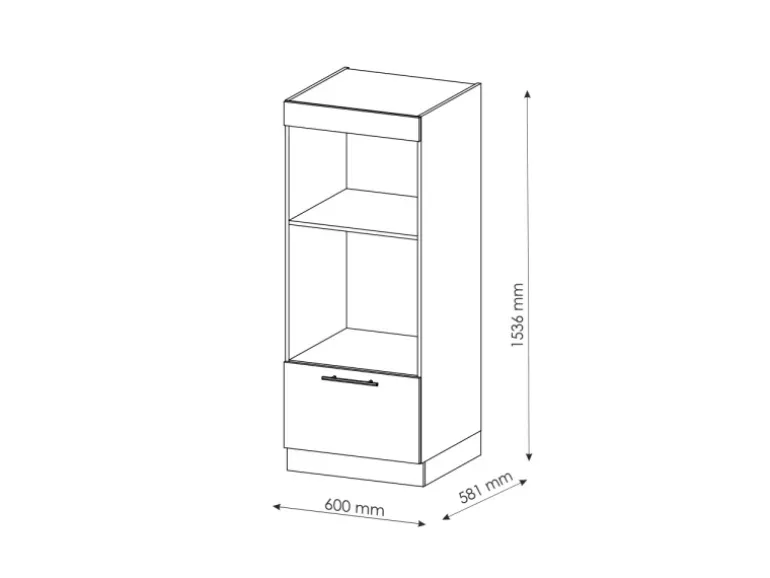 Vicco Mikrowellenschrank Fame-Line Bordeaux Hochglanz/Goldkraft Eiche 60 cm Offen