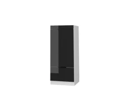 Vicco Mikrowellenschrank Fame-Line Schwarz Eiche Hochglanz 60 cm